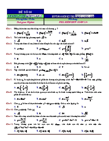 5 Đề rèn luyện thi thử Tốt nghiệp THPT môn Toán (Bộ 2) - Năm học 2021-2022 (Có hướng dẫn giải)