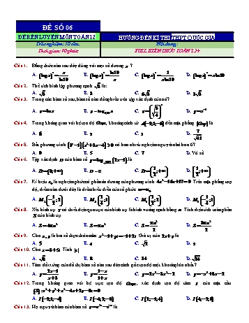 Bộ 5 đề thi thử Tốt nghiệp THPT môn Toán (Bộ 2) - Năm học 2021-2022 (Có hướng dẫn giải)