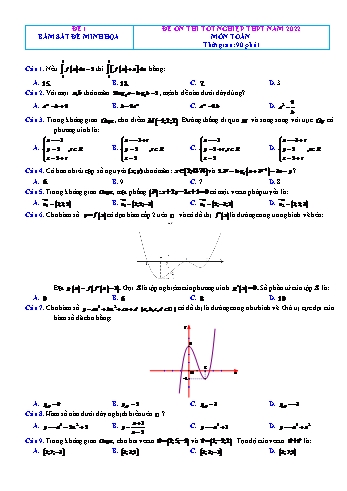 Đề ôn thi Tốt nghiệp THPT môn Toán (Bám sát đề minh họa) - Đề 1 - Năm học 2022-2023 (Có đáp án)