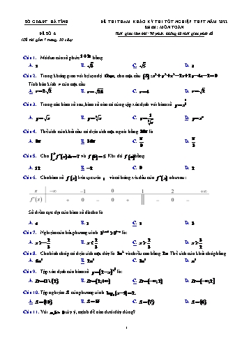 Đề thi tham khảo kỳ thi Tốt nghiệp THPT môn Toán - Đề số 6 - Năm học 2022-2023 - Sở GD&ĐT Hà Tĩnh (Có lời giải)
