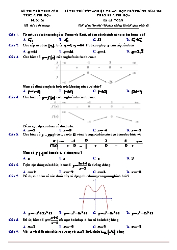 Đề thi thử kỳ thì Tốt nghiệp THPT môn Toán (Chuẩn cấu trúc đề tham khảo) - Đề 6 - Năm học 2021-2022 (Có lời giải)