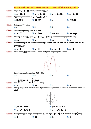 Đề thi thử THPT môn Toán phát triển từ đề minh họa - Đề 11 - Năm học 2023-2024 (Có lời giải)