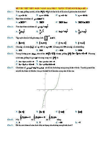 Đề thi thử THPT môn Toán phát triển từ đề minh họa - Đề 6 - Năm học 2023-2024 (Có lời giải)