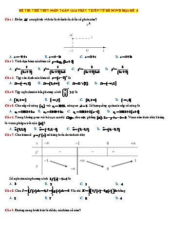 Đề thi thử THPT môn Toán phát triển từ đề minh họa - Đề 8 - Năm học 2023-2024 (Có lời giải)