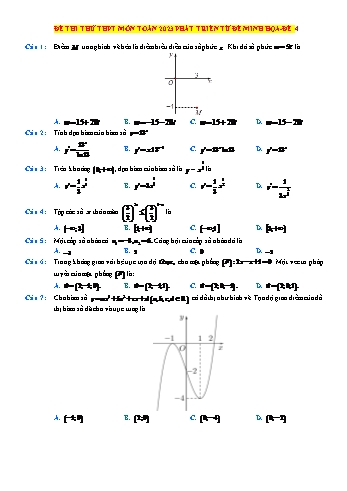 Đề thi thử THPT Quốc gia môn Toán phát triển từ đề minh họa - Đề 4 - Năm học 2023-2024 (Có lời giải)