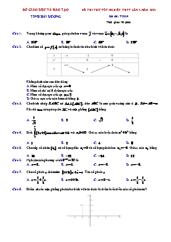 Đề thi thử Tốt nghiệp THPT môn Toán (Lần 2) - Năm học 2022-2023 - Sở GD&ĐT Hải Dương (Có lời giải)