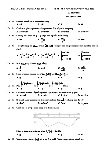 Đề thi thử Tốt nghiệp THPT môn Toán - Năm học 2022-2023 - Trường THPT chuyên Hà Tĩnh (Có lời giải)
