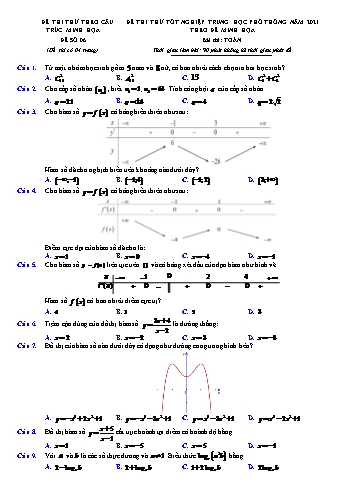 Đề thi thử Tốt nghiệp THPT theo đề minh họa môn Toán - Đề số 6 (Có lời giải)