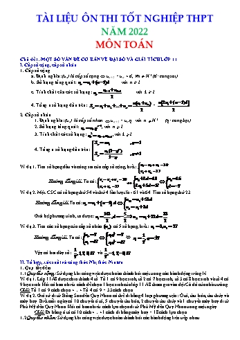 Tài liệu ôn thi Tốt nghiệp THPT môn Toán - Năm học 2022-2023 (Có đáp án)