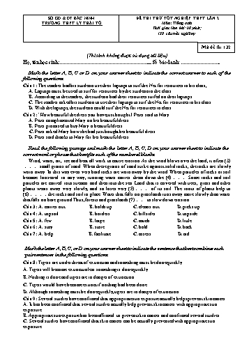 Đề thi thử Tốt nghiệp THPT lần 2 môn Tiếng Anh năm 2021 - Mã đề 132 - Trường THPT Lý Thái Tổ